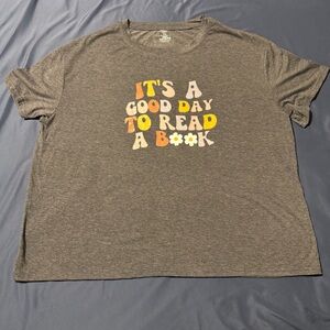 SHEIN Gray Graphic Tee - Vibrant Book Design